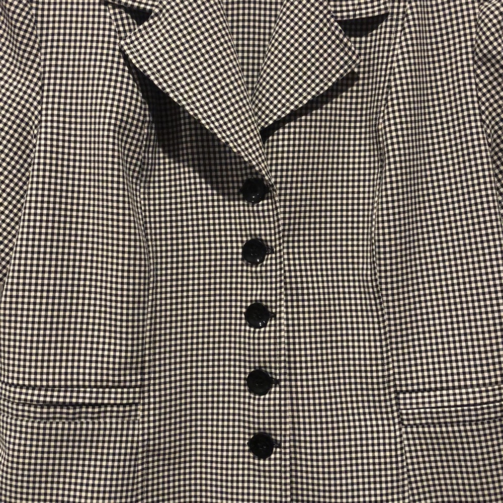 Vintage First Option Gingham Collared Button Down… - image 2